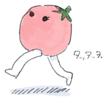 走っている食べられし者のトマト