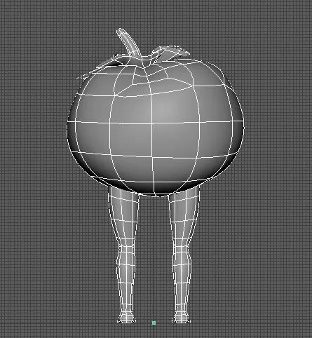 トマトキャラクターのブロックモデル（正面）