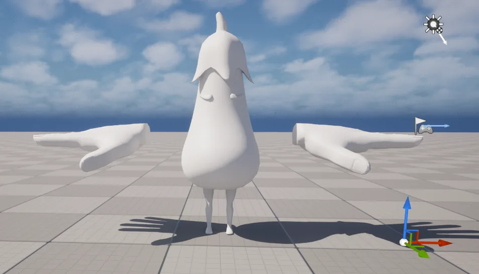 UE5 に入れた鬼キャラクター(ナス)